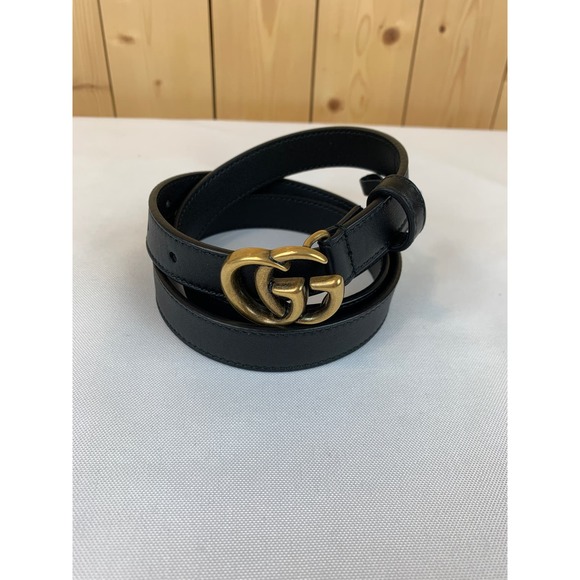Leather Gucci Mini Black with Double G Belt Buckle - Picture 1 of 4